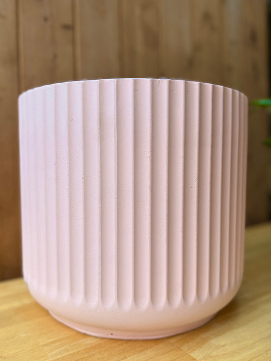 Corrugated line pot - Baby pink