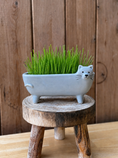 Load image into Gallery viewer, Grey long cat planter
