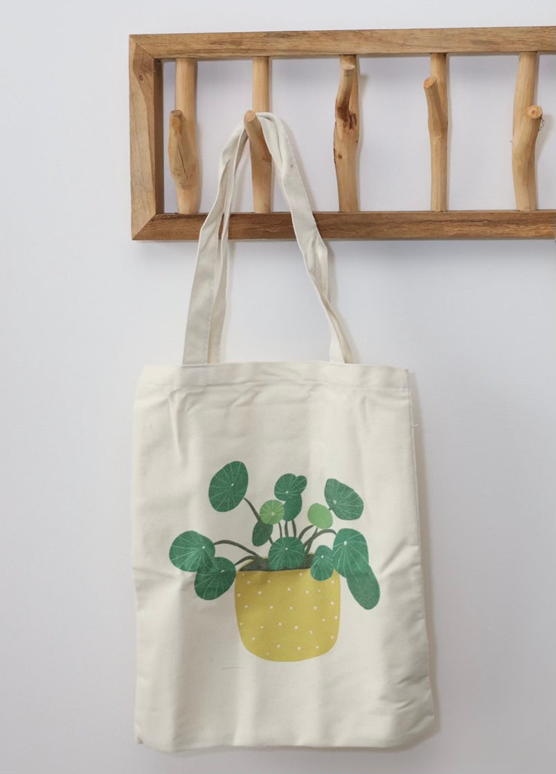 Money plant tote bag