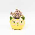 Load image into Gallery viewer, Tropicana cat lemon planter yellow

